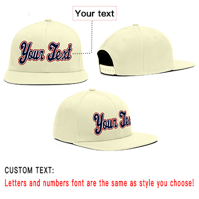 Custom Cream Navy-Red Sport Baseball Cap
