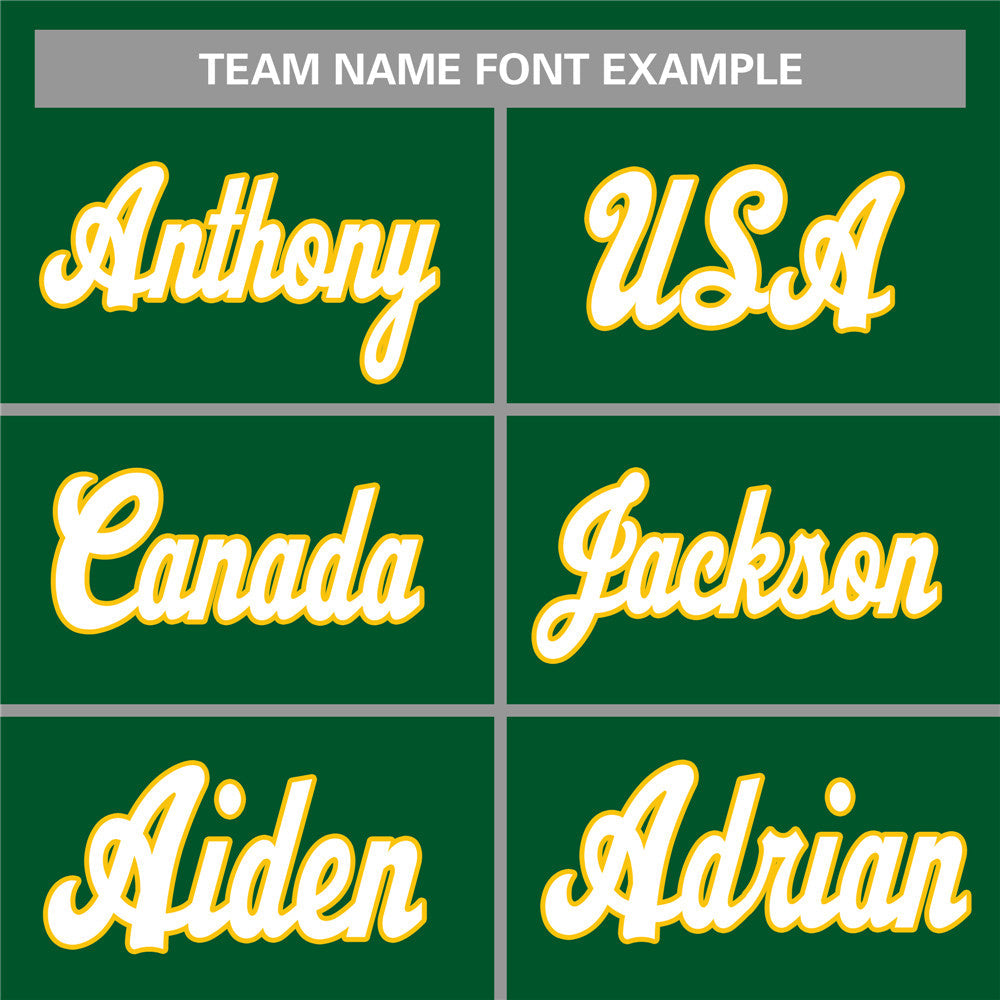 Custom Green White-Yellow 3D Puff Embroidery Flat Embroidery Sport Baseball Cap