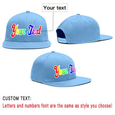 Custom Light Blue Gradient Casual Sport Baseball Cap