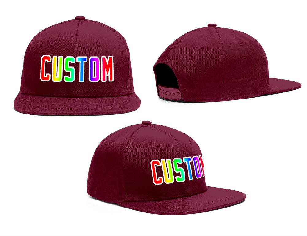 Custom Crimson Gradient Outdoor Sport Baseball Cap