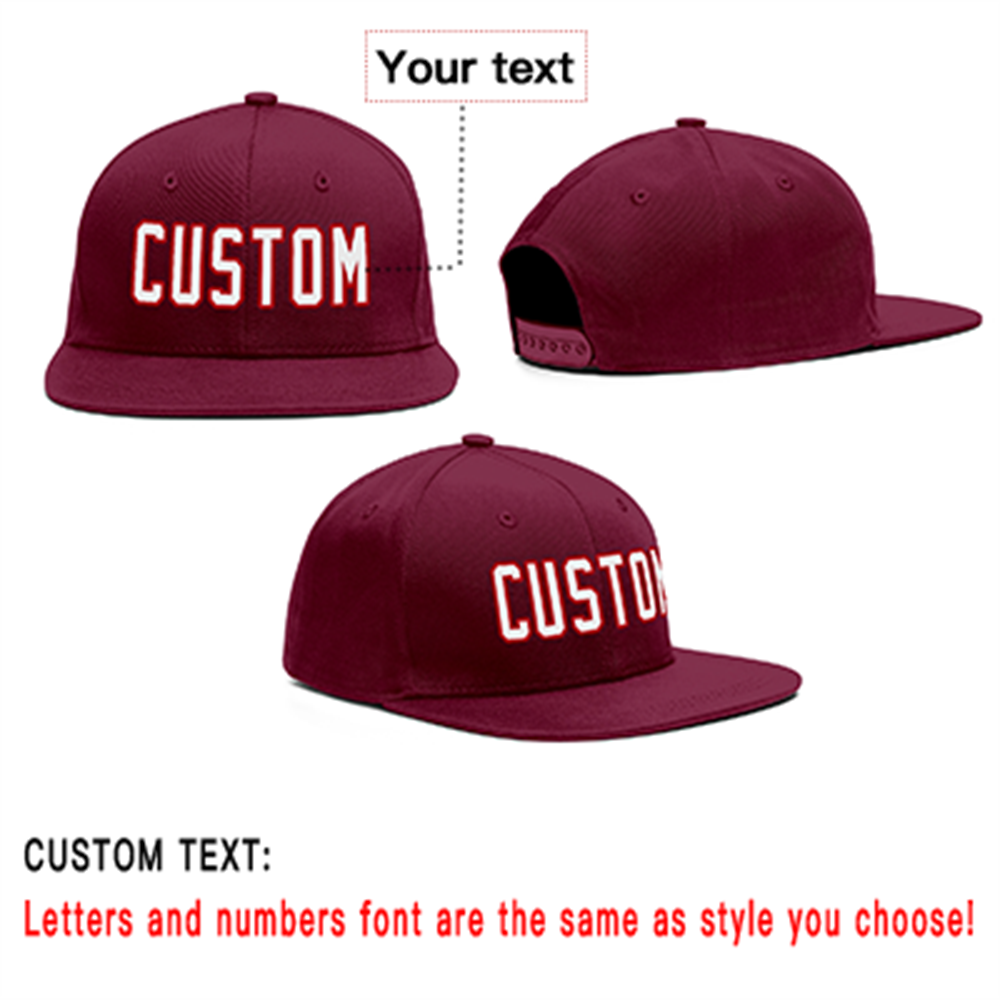 Custom Crimson White-Red Outdoor Sport Baseball Cap