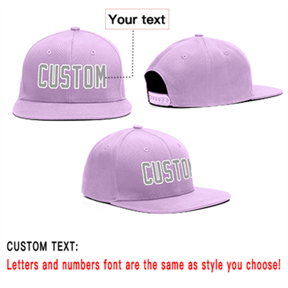 Custom Purple Gray-White gray white Outdoor Sport Baseball Cap