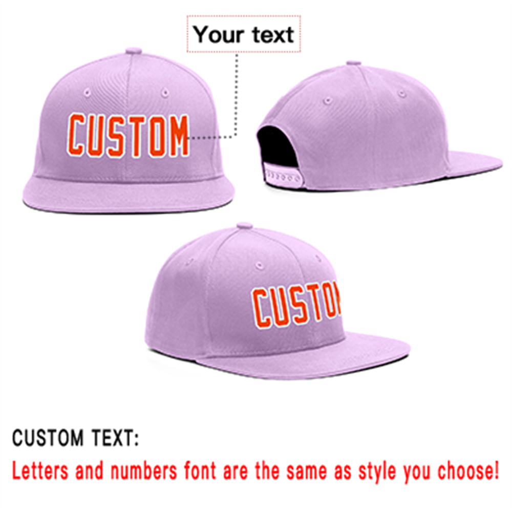 Custom Purple Orange-White Outdoor Sport Baseball Cap