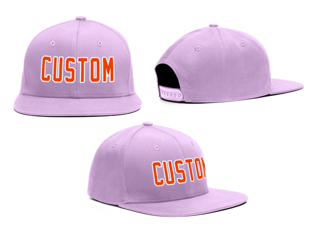Custom Purple Orange-White Outdoor Sport Baseball Cap