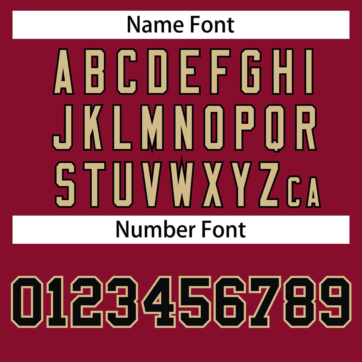 crimson baseball jersey player name &amp; number font