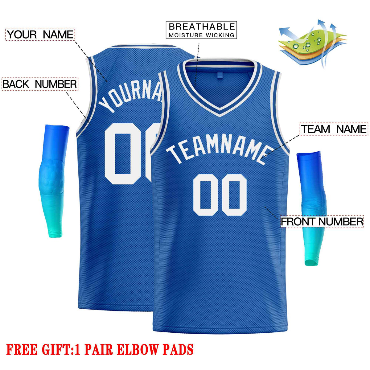 Custom Blue White-Classic Tops Men Casual Basketball Jersey
