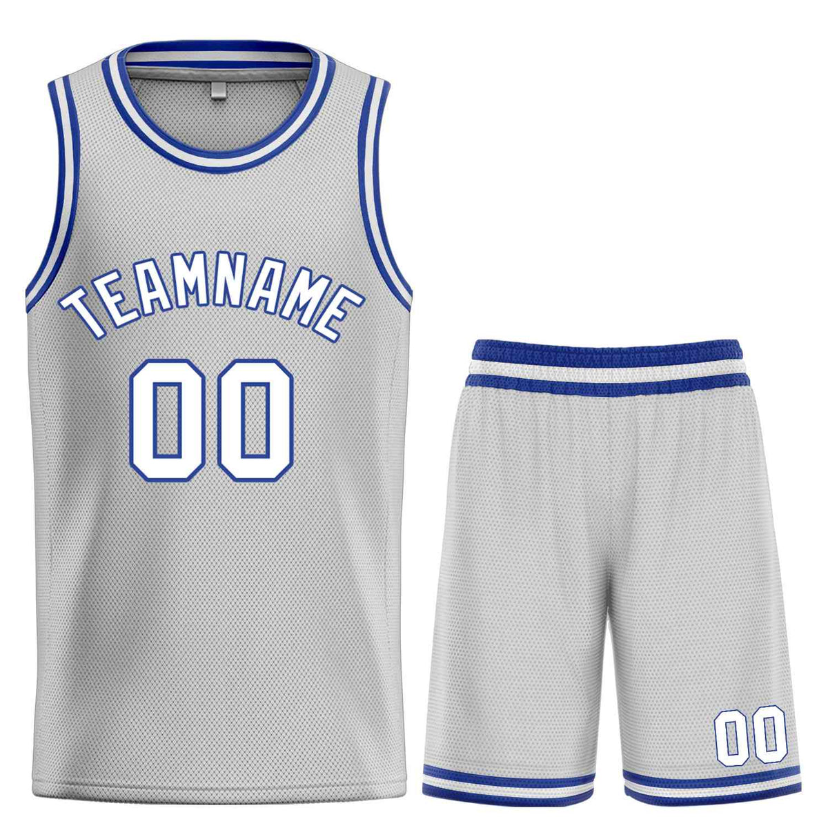 Custom Gray White-Royal Classic Sets Bull Basketball Jersey