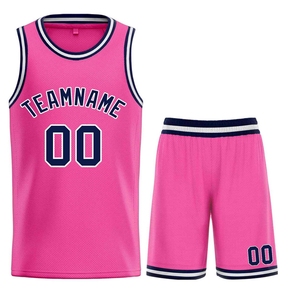 Custom Pink Navy-White Classic Sets Bull Basketball Jersey