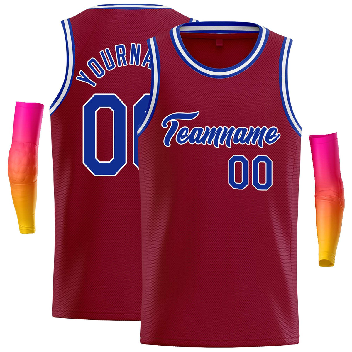 Custom Crimson Royal-White Classic Tops Casual Basketball Jersey