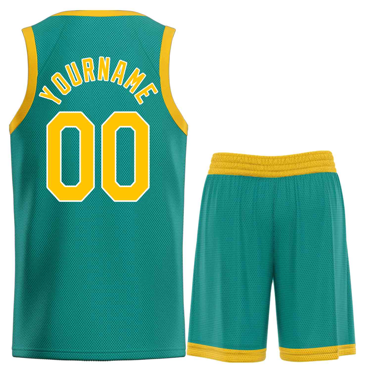 Custom Teal Yellow-White Heal Sports Uniform Classic Sets Basketball Jersey