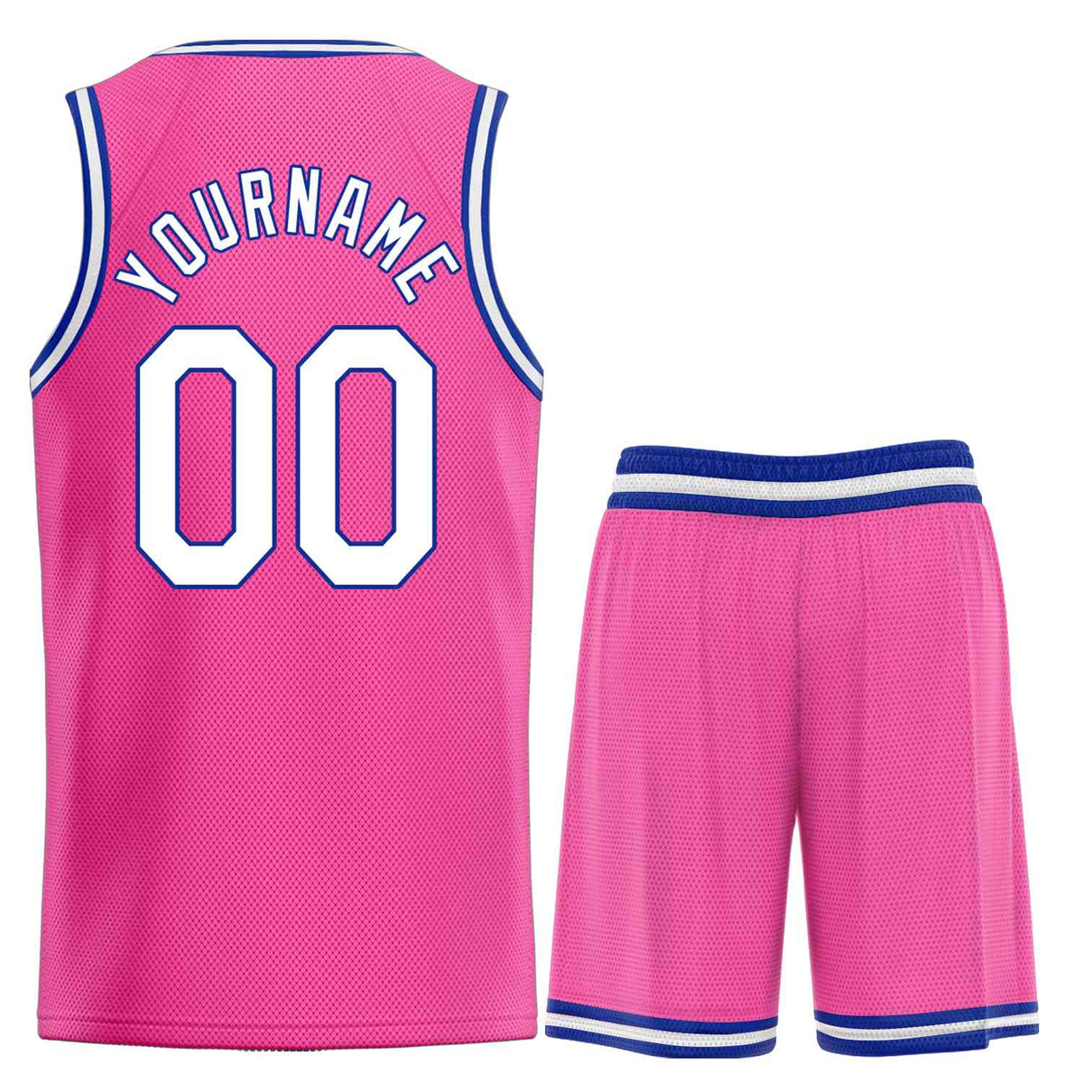 Custom Pink White-Royal Heal Sports Uniform Classic Sets Basketball Jersey