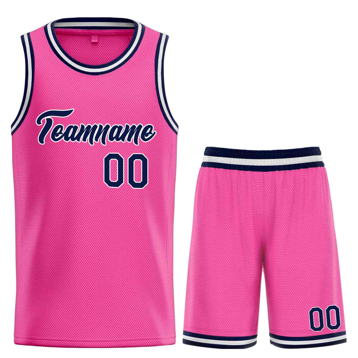 Custom Pink Navy-White Heal Sports Uniform Classic Sets Basketball Jersey