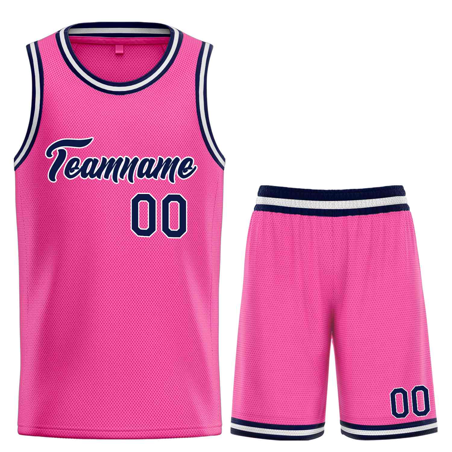 Custom Pink Navy-White Heal Sports Uniform Classic Sets Basketball Jersey