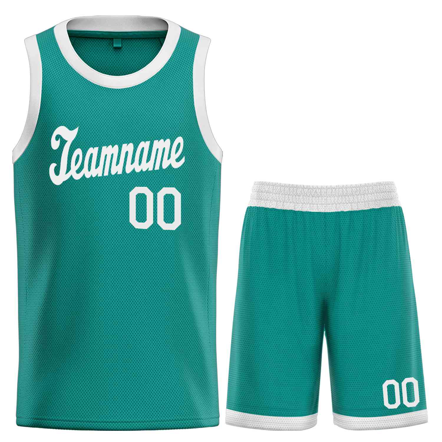 Custom Teal White Classic Sets Sports Uniform Basketball Jersey
