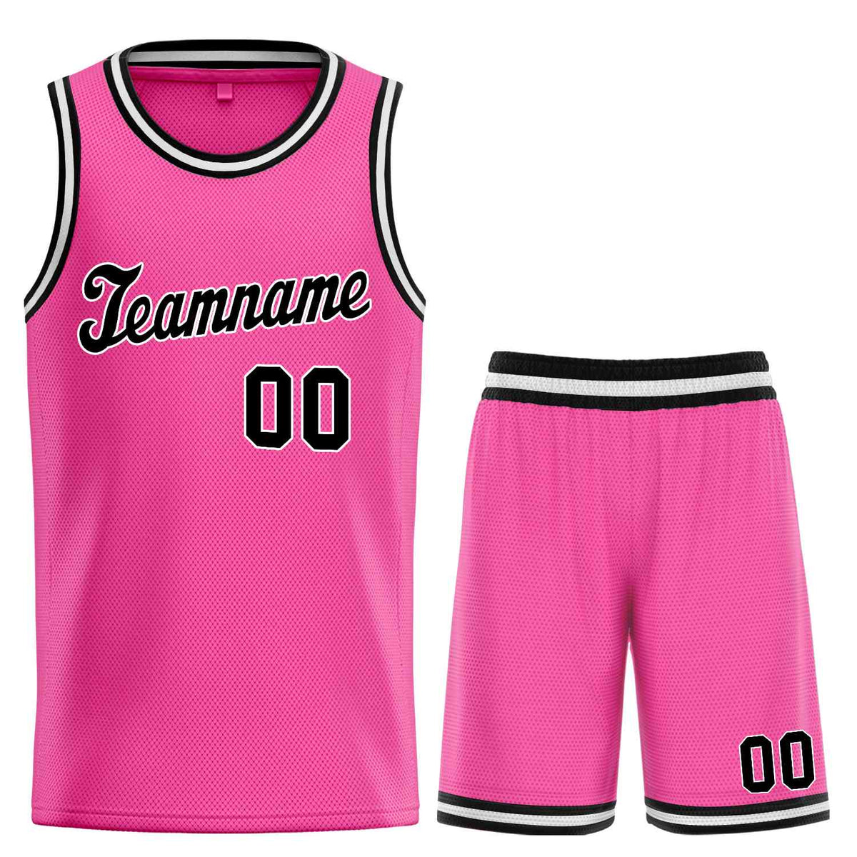 Custom Pink Black-White Classic Sets Sports Uniform Basketball Jersey