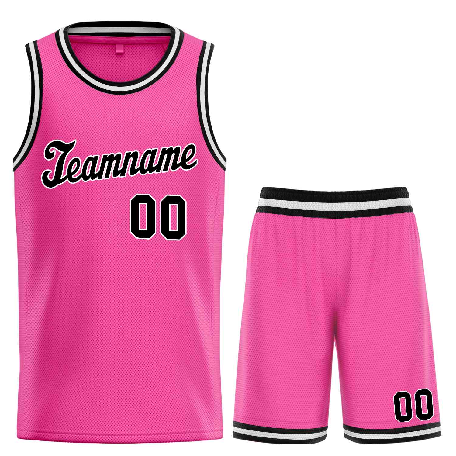 Custom Pink Black-White Classic Sets Sports Uniform Basketball Jersey
