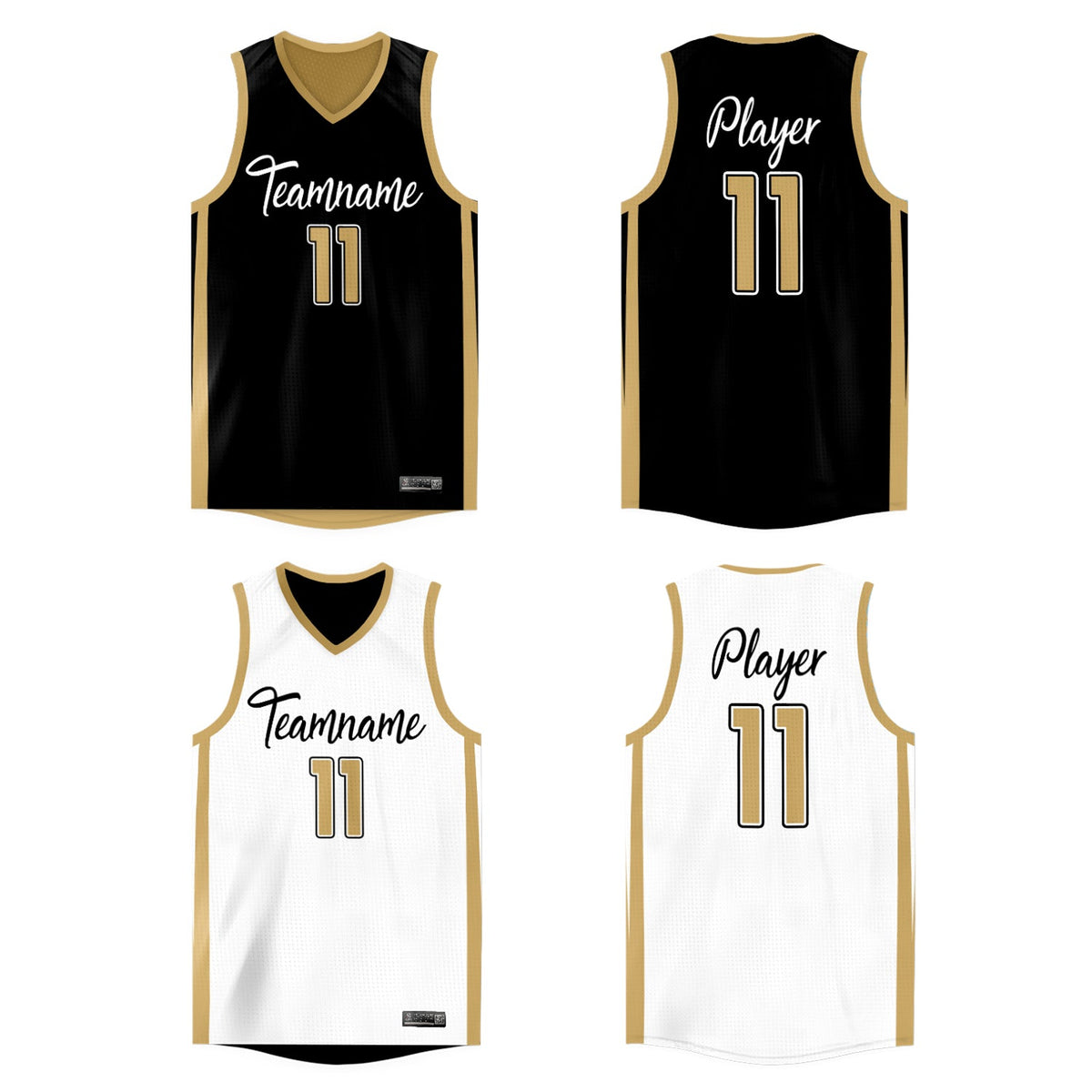 custom reversible basketball jersey front details