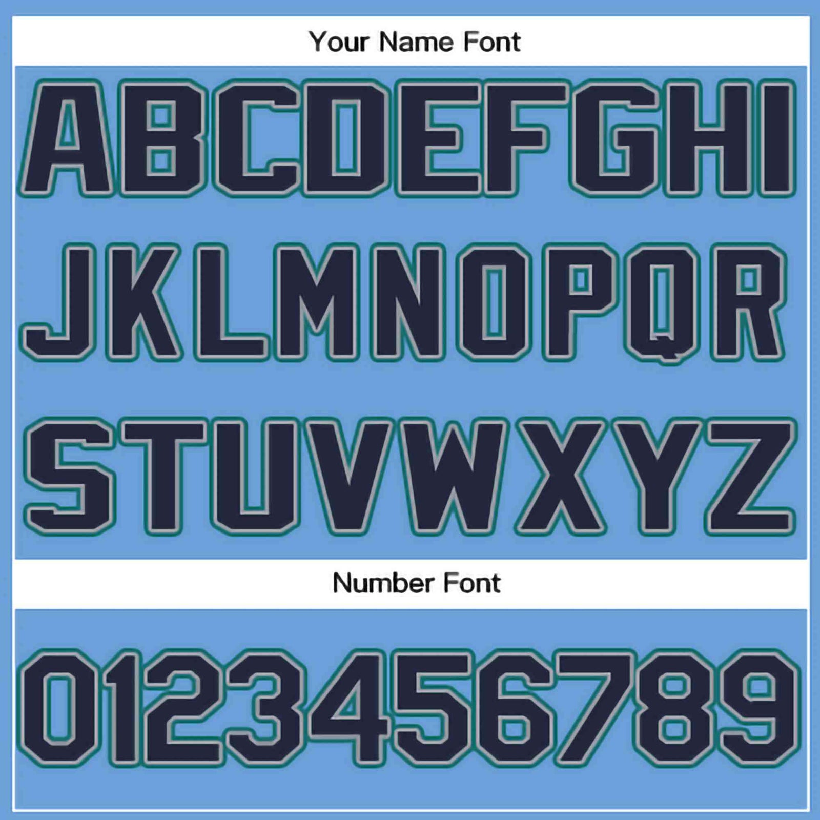 Custom Light Blue Navy-Aqua Classic Style Crew neck T-Shirts Full Sublimated