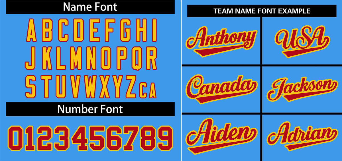 Custom Powder Blue Yellow-Red Stripe Fashion Raglan Sleeves Authentic Baseball Jersey