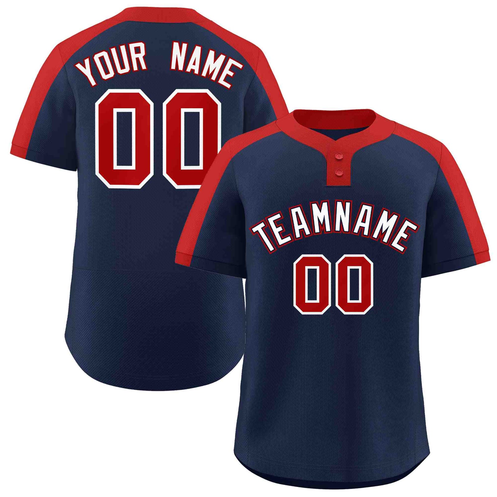 Custom Navy White-Navy Classic Style Authentic Two-Button Softball Jersey