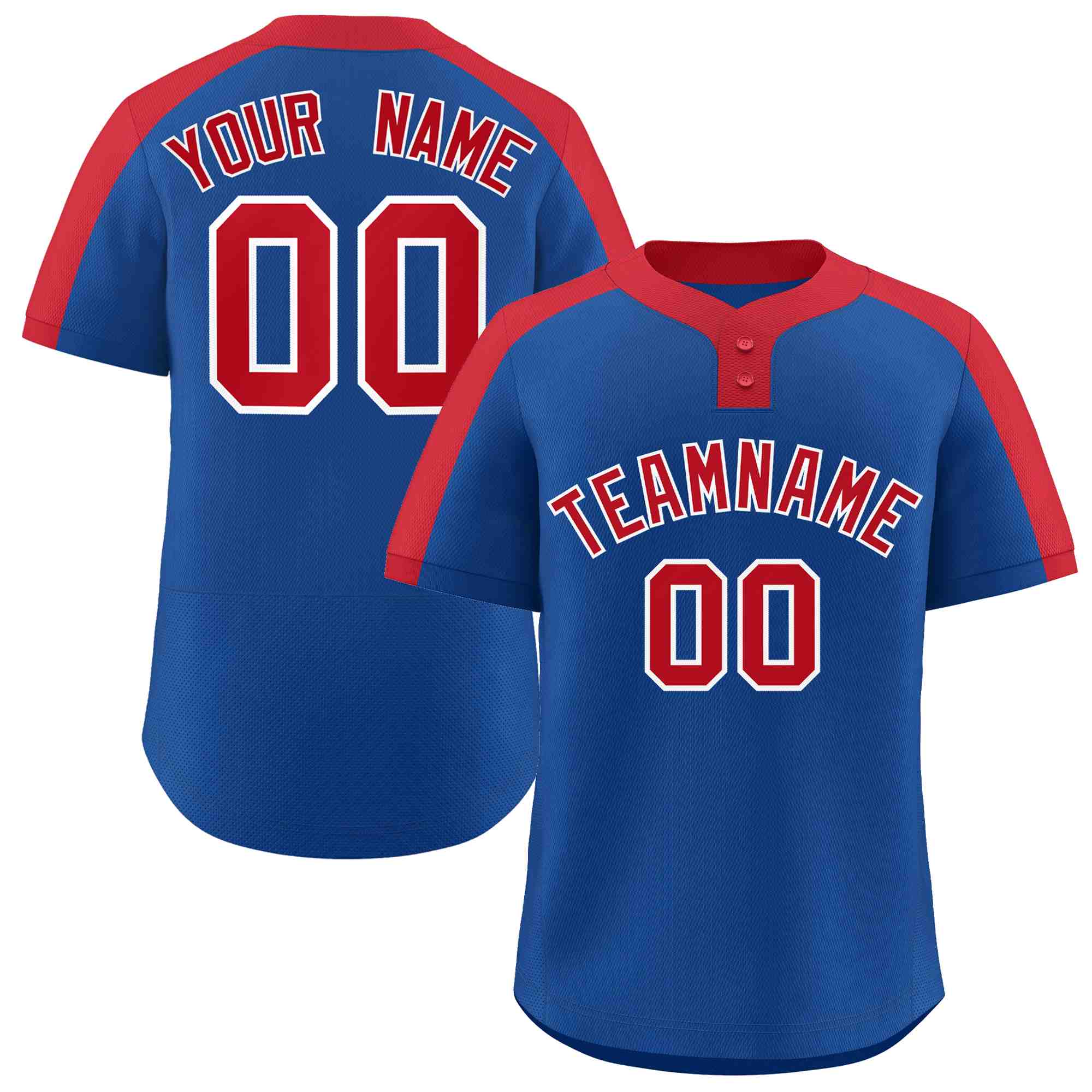 Custom Royal Red-White Classic Style Authentic Two-Button Softball Jersey