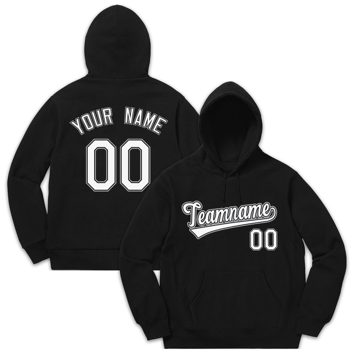 Custom Black Gray-White Classic Style Sweatshirt Fashion Hoodie Uniform
