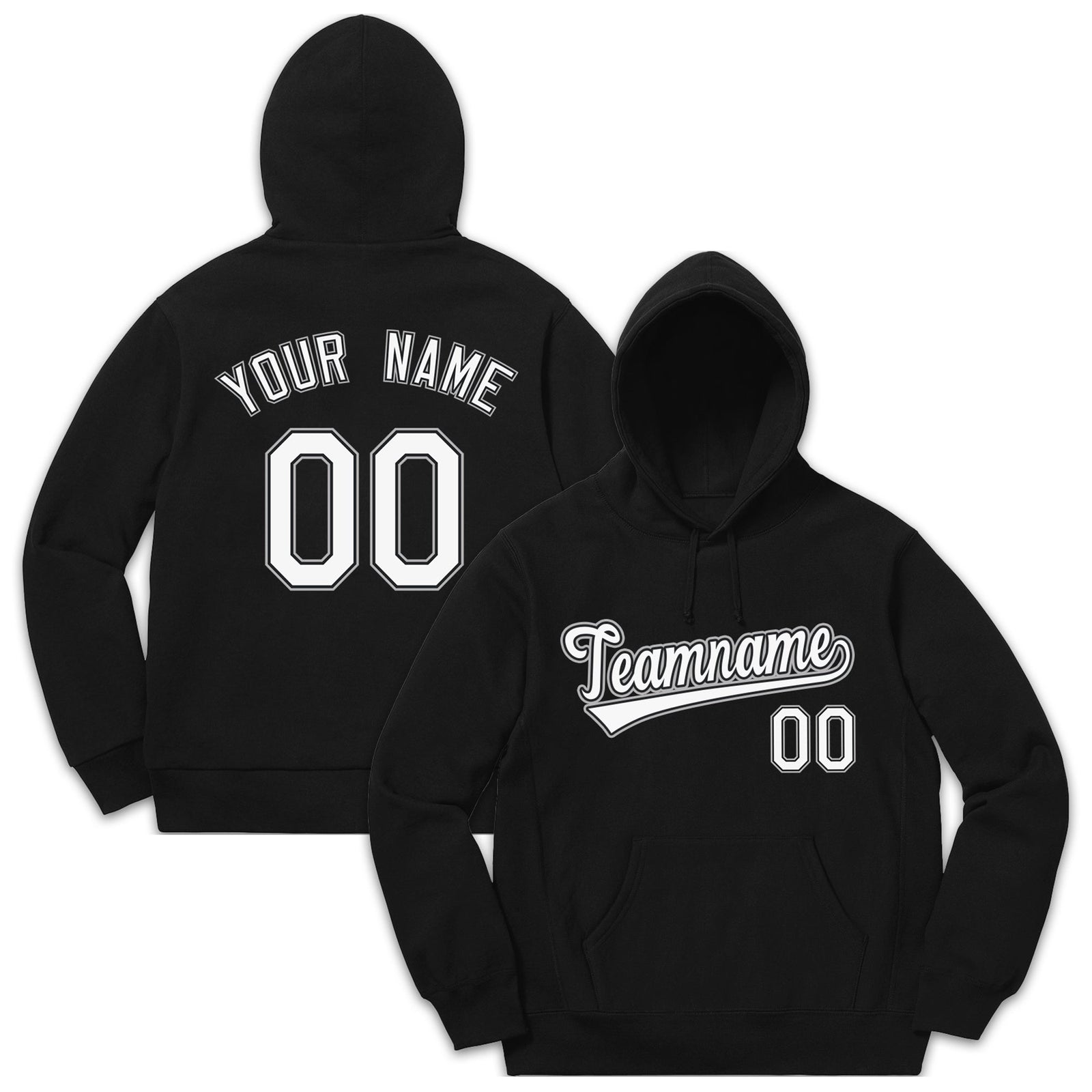 Custom Black Gray-White Classic Style Sweatshirt Fashion Hoodie Uniform