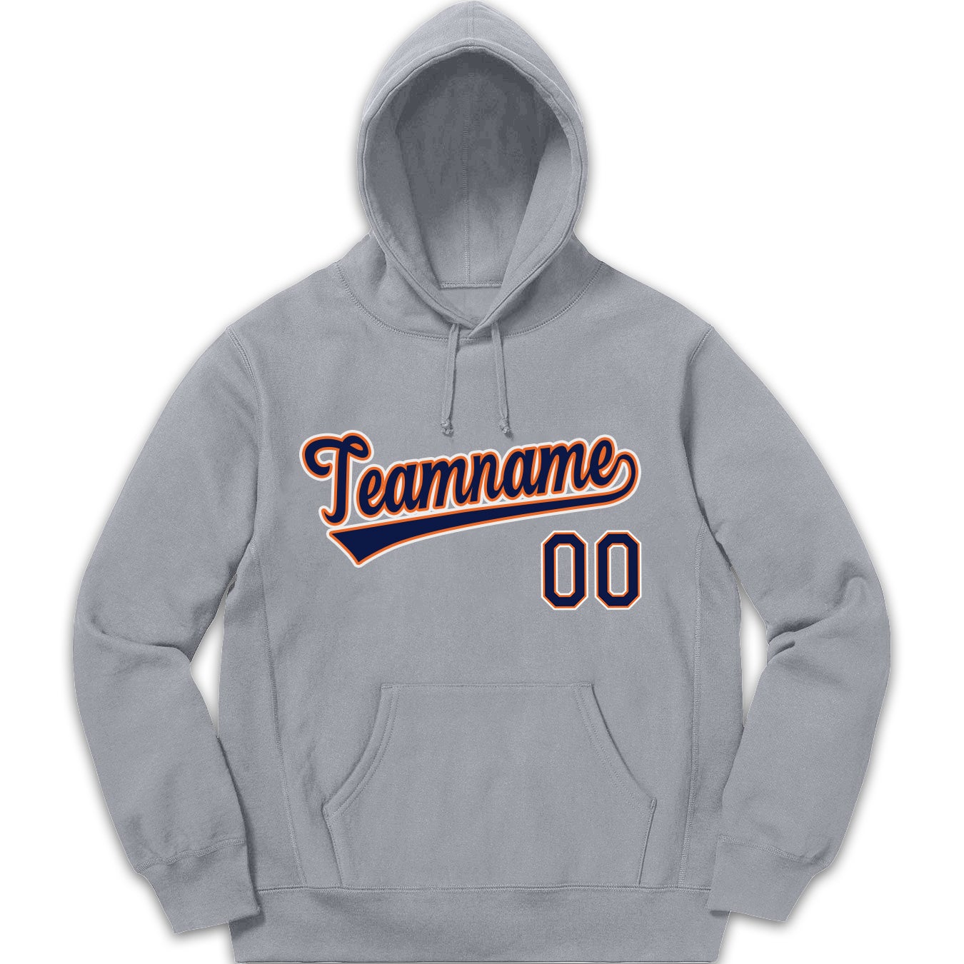 Custom Gray Royal-Orange Mens Classic Style Sweatshirt Fashion Hoodie Uniform