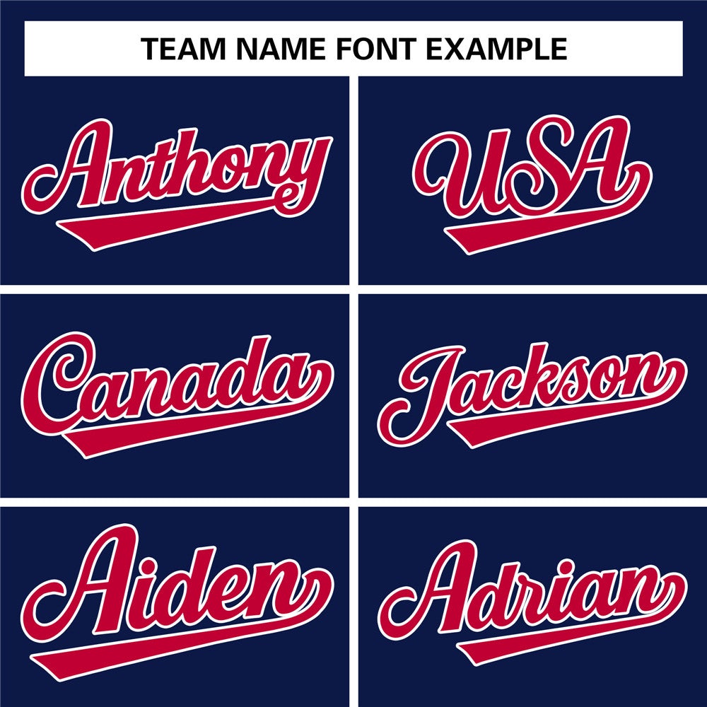 Custom Navy Red-White Letterman Solider Classic Style Varsity Full-Snap Jacket