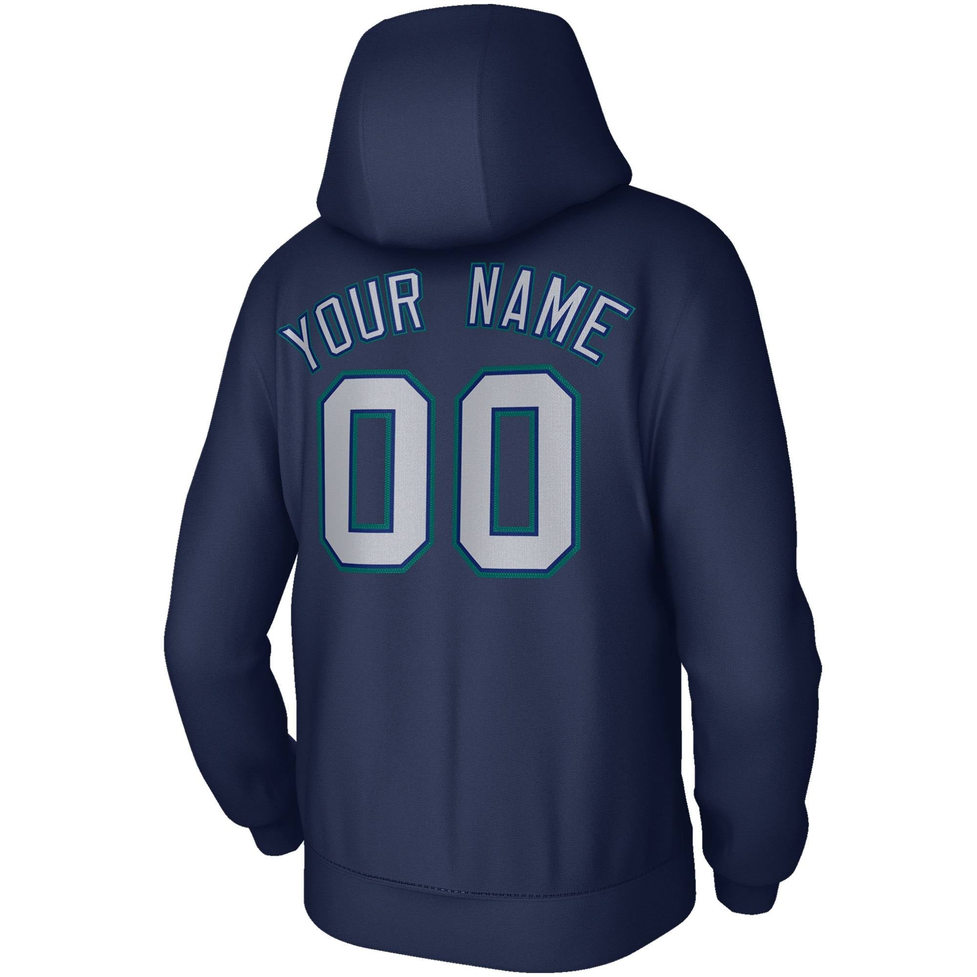 Custom Classic Style Navy Blue Sports Hoodie Pullover Sweatshirt