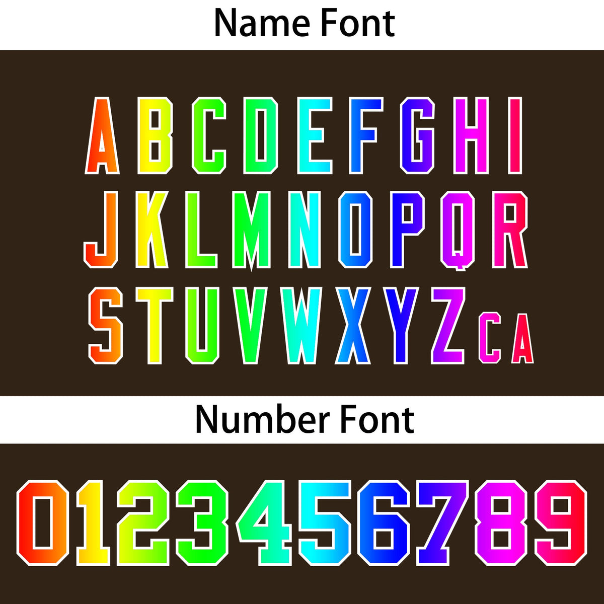 Custom Brown Personalized Rainbow Color Font Team Pullover Sweatshirt Hoodie