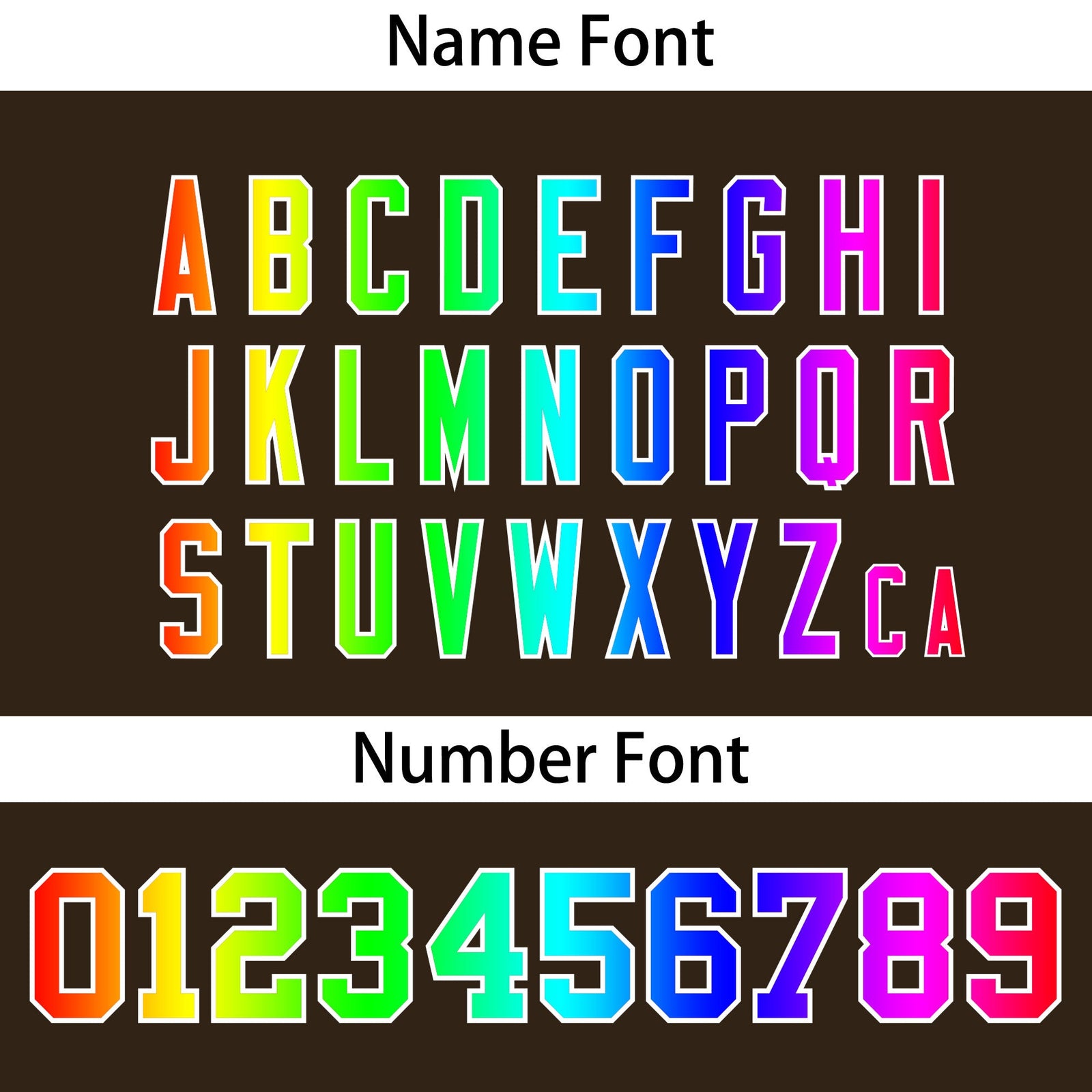 Custom Brown Personalized Rainbow Color Font Team Pullover Sweatshirt Hoodie