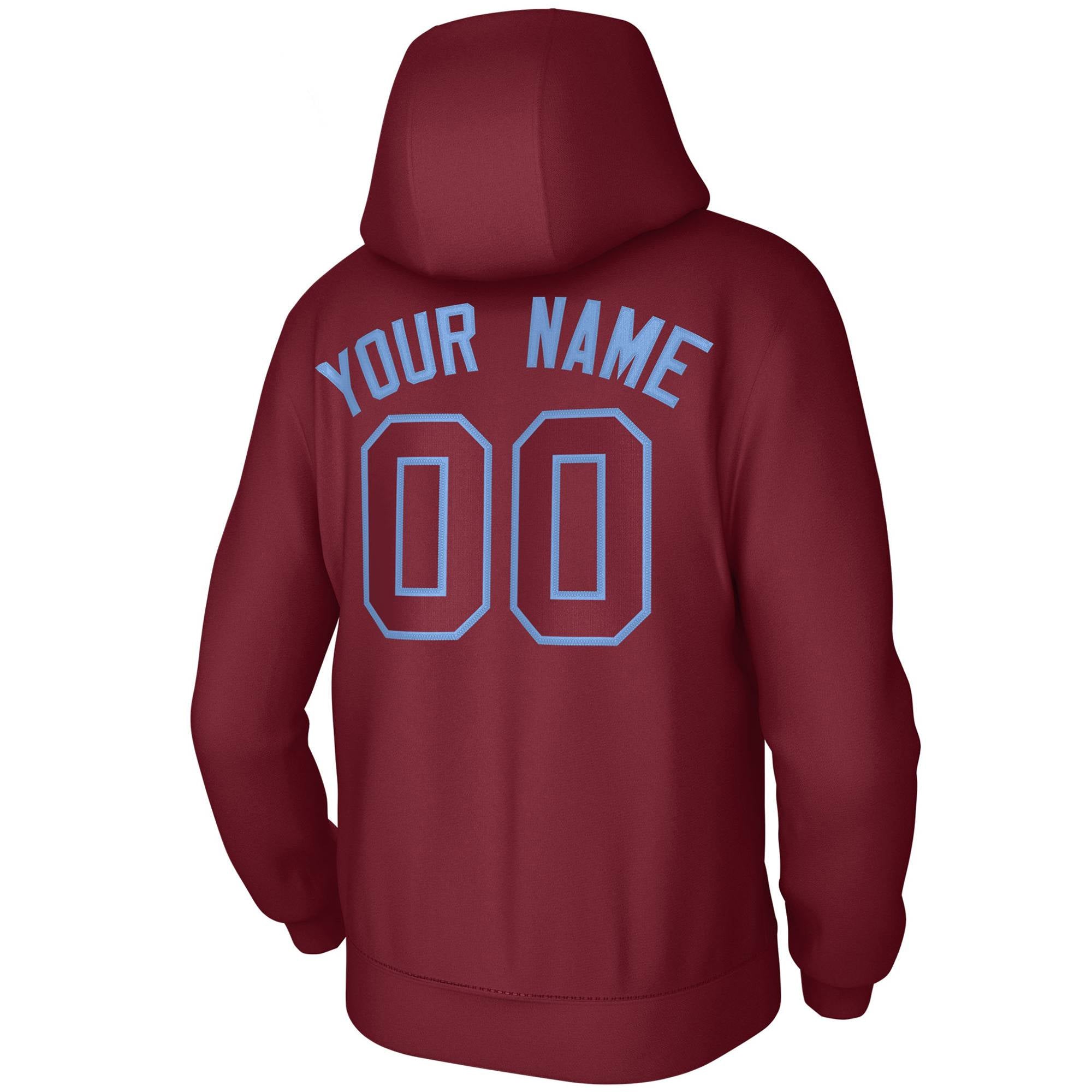 Custom Cardinal Light Blue Classic Style Training Uniform Pullover Hoodie