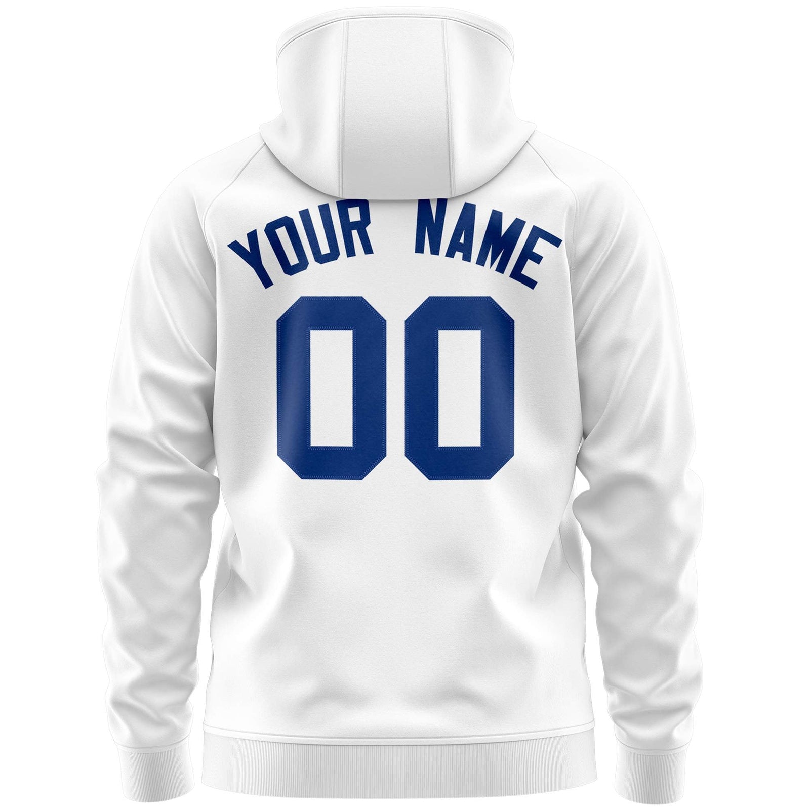 Custom Stitched White Royal Sports Full-Zip Sweatshirt Hoodie with Flame