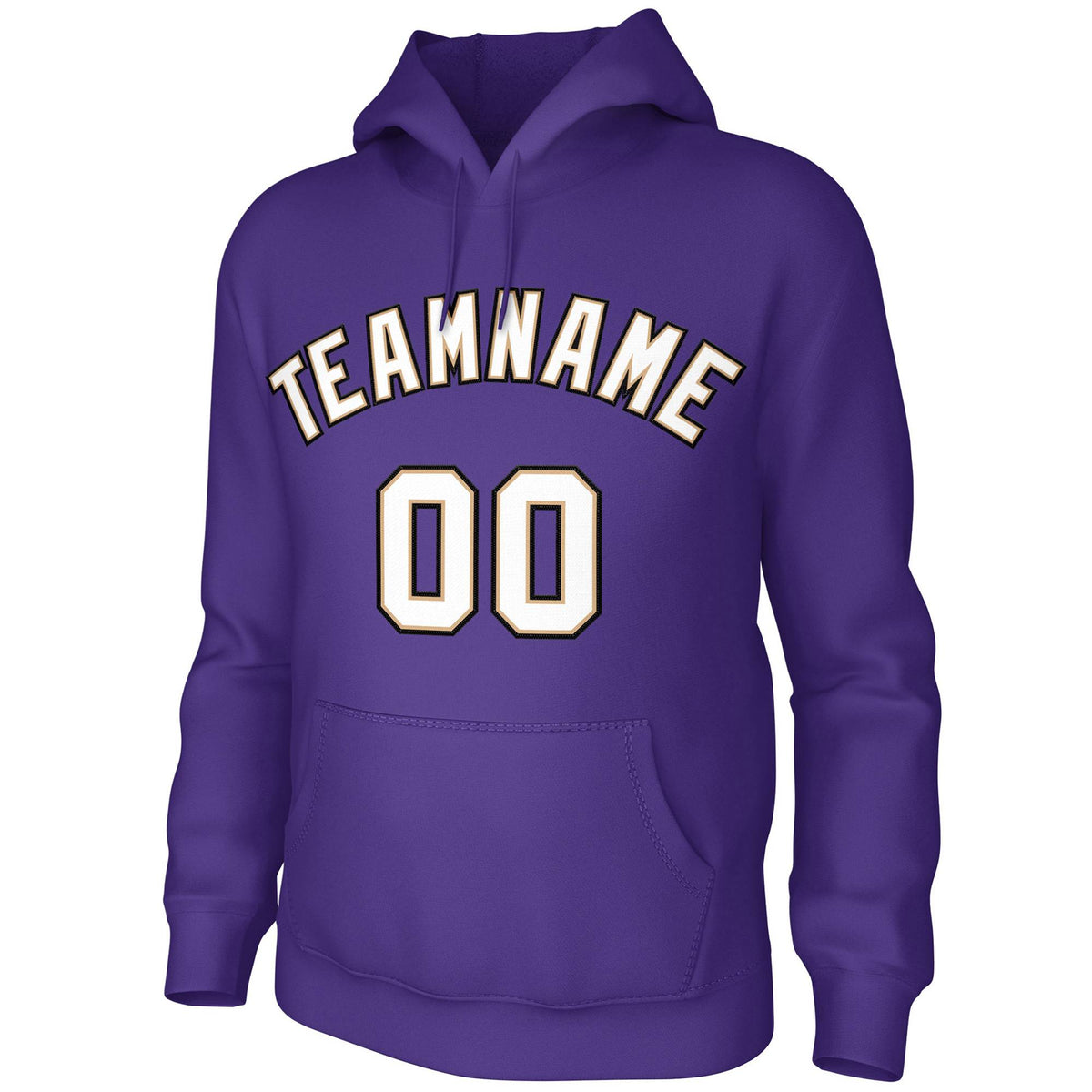 Custom Purple White-Old Gold-Black Classic Style Sweatshirts Uniform Pullover Hoodie