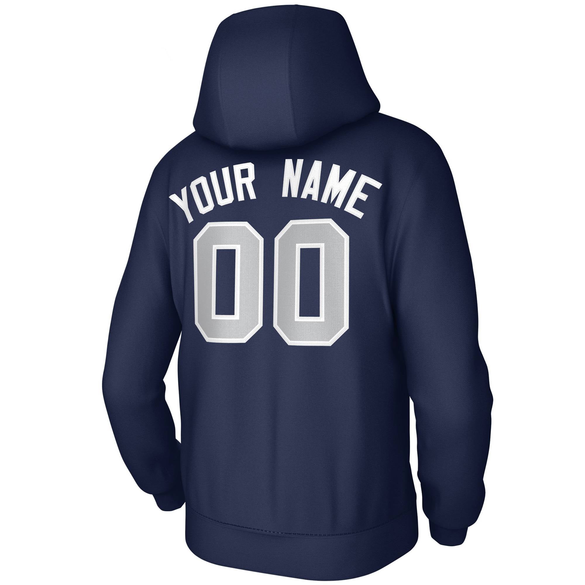 Custom Navy Light-Blue-White Classic Style Sweatshirts Uniform Pullover Hoodie