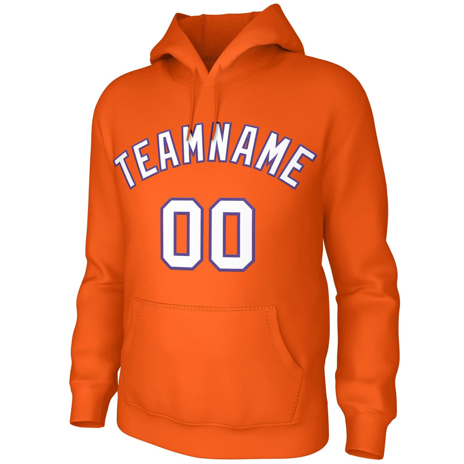 Custom Orange White-Purple Classic Style Sweatshirts Uniform Pullover Hoodie