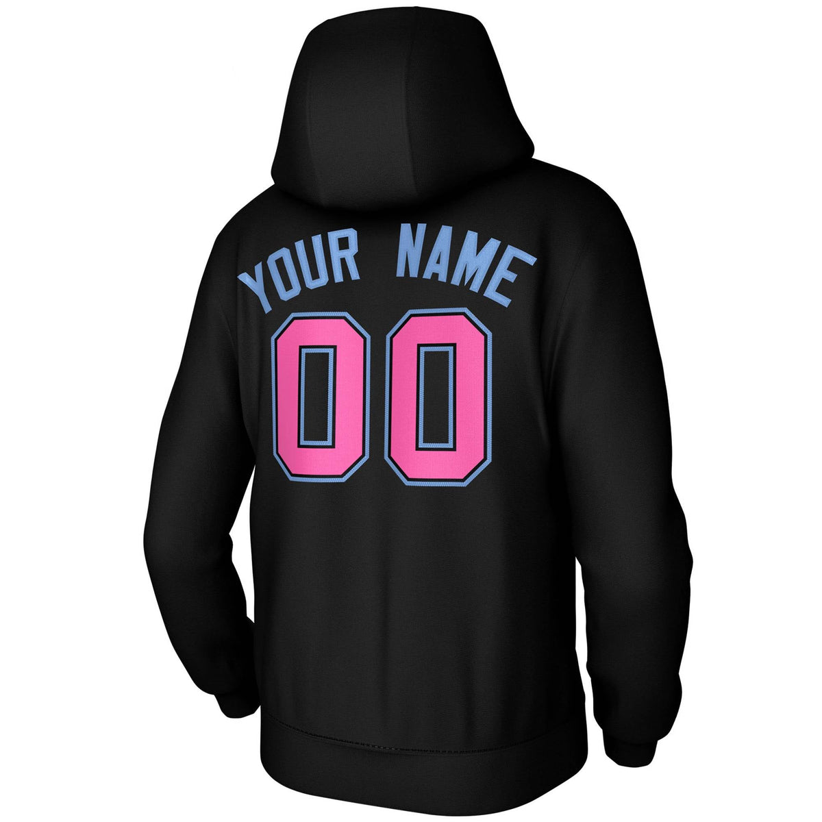 Custom Black-Light Blue-Pink Classic Style Sweatshirts Uniform Pullover Hoodie