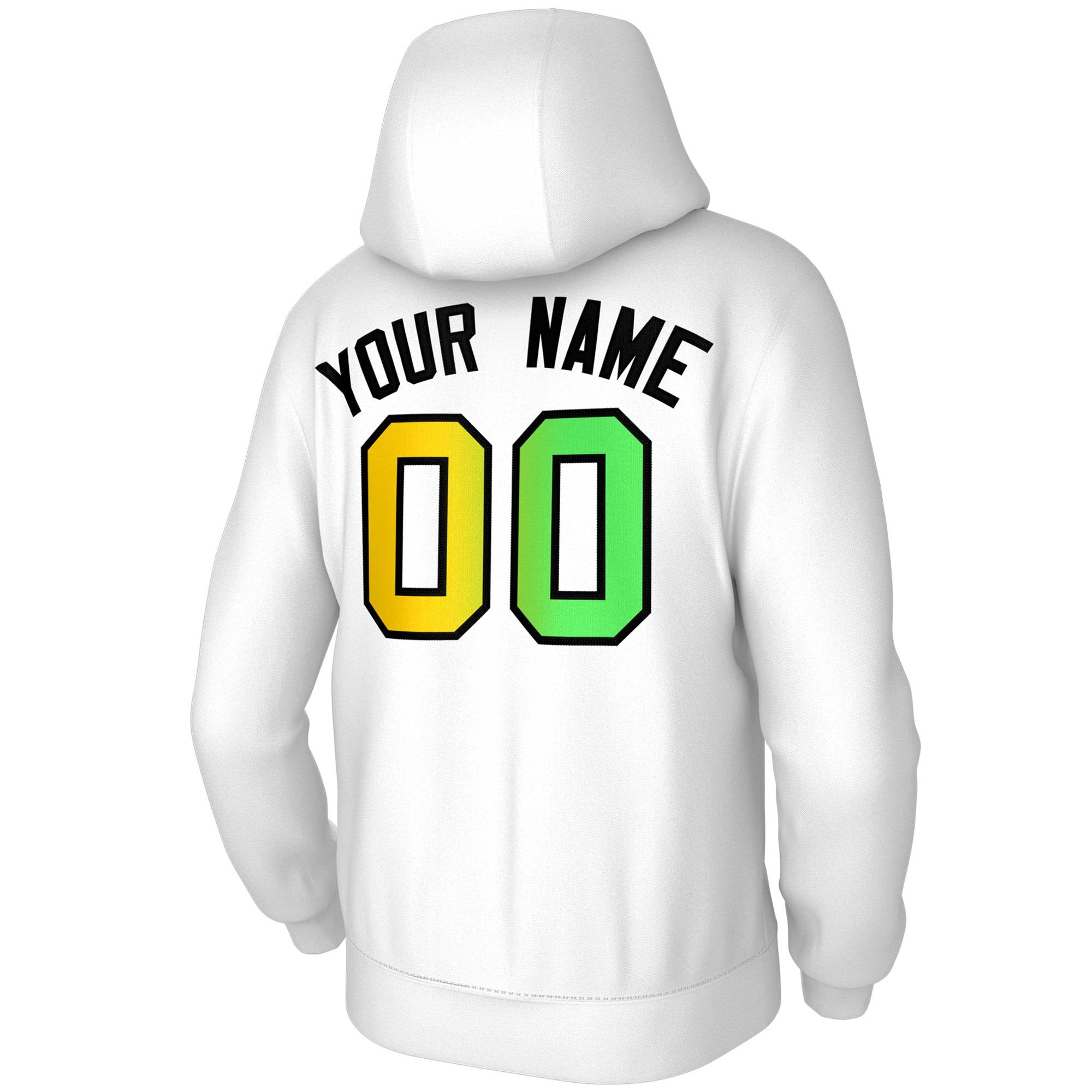 Custom Stitched White Gradient Fashion Pullover Athletic Pullover Sweatshirt Hoodie