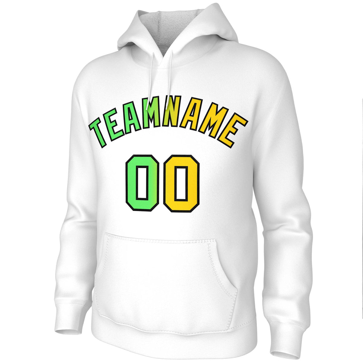 Custom Stitched White Gradient Fashion Pullover Athletic Pullover Sweatshirt Hoodie