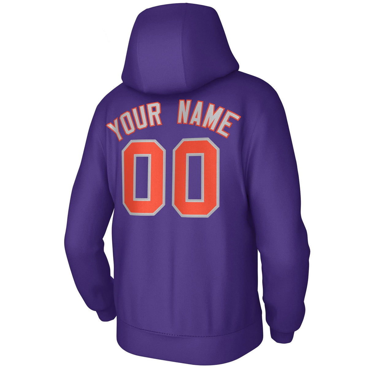 Custom Purple Gray Orange Classic Style Sports Uniform Pullover Hoodie