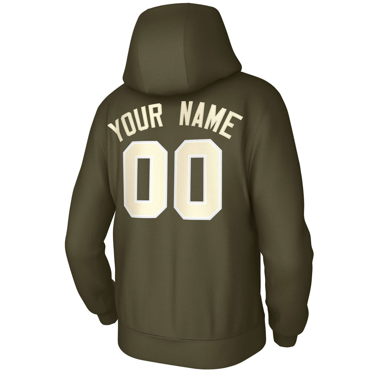 Custom Olive Cream Classic Style Sports Uniform Pullover Hoodie
