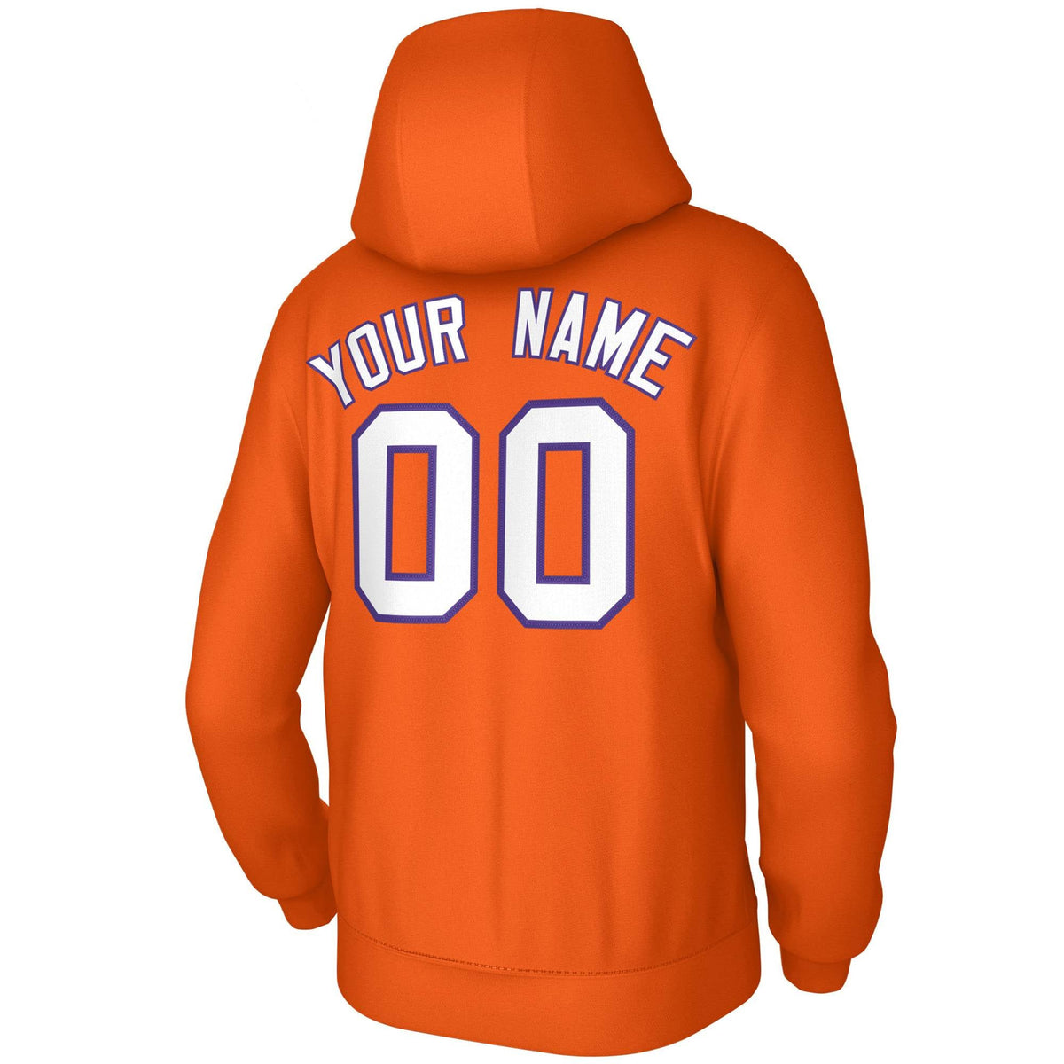Custom Orange White-Purple Classic Style Sports Uniform Pullover Hoodie