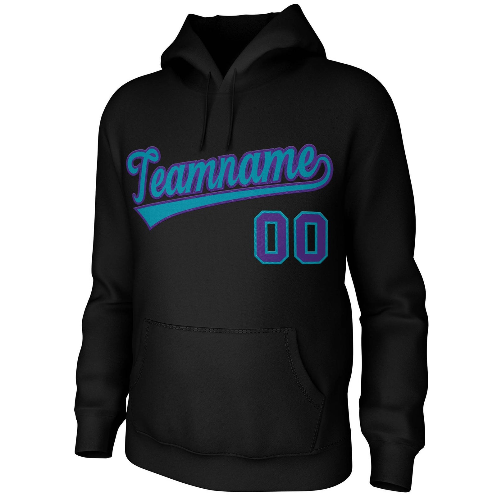 Custom Black Green-Purple Classic Style Sports Uniform Pullover Hoodie