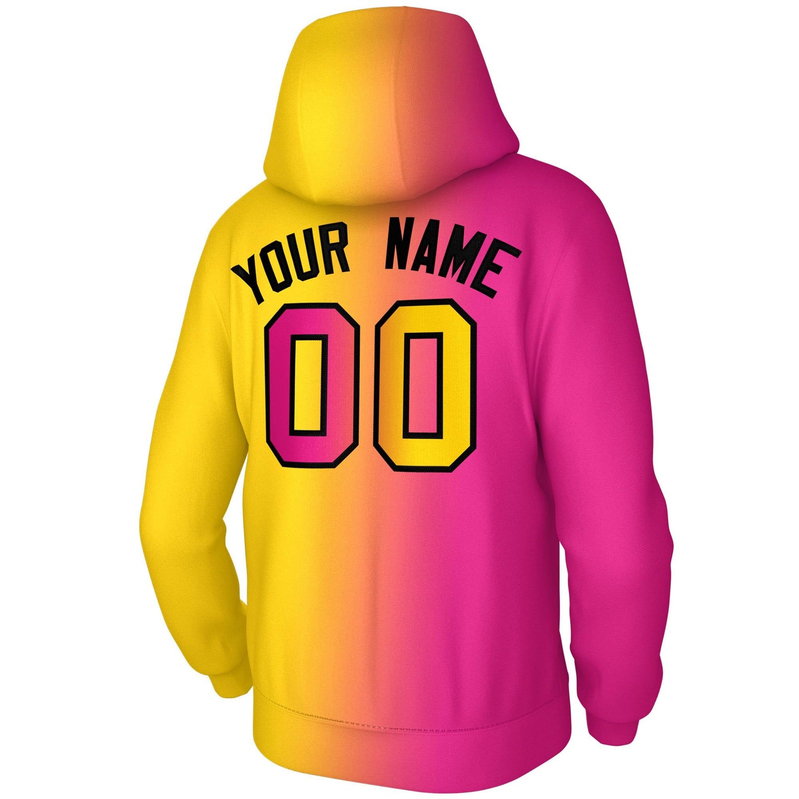 Custom Stitched Gold Pink Gradient Fashion Sports Pullover Sweatshirt Hoodie