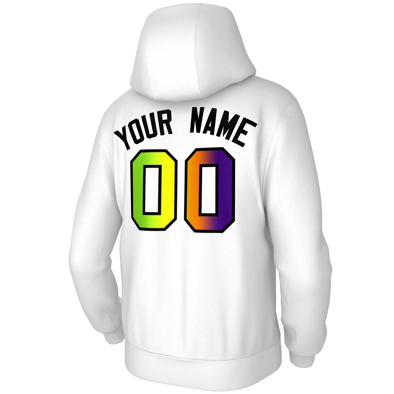 white colour hoodie mens name font