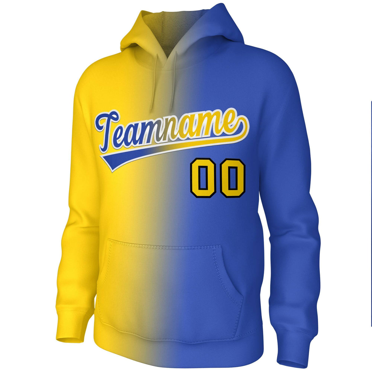 Custom Stitched Gold Royal Gradient Fashion Sports Pullover Sweatshirt Hoodie