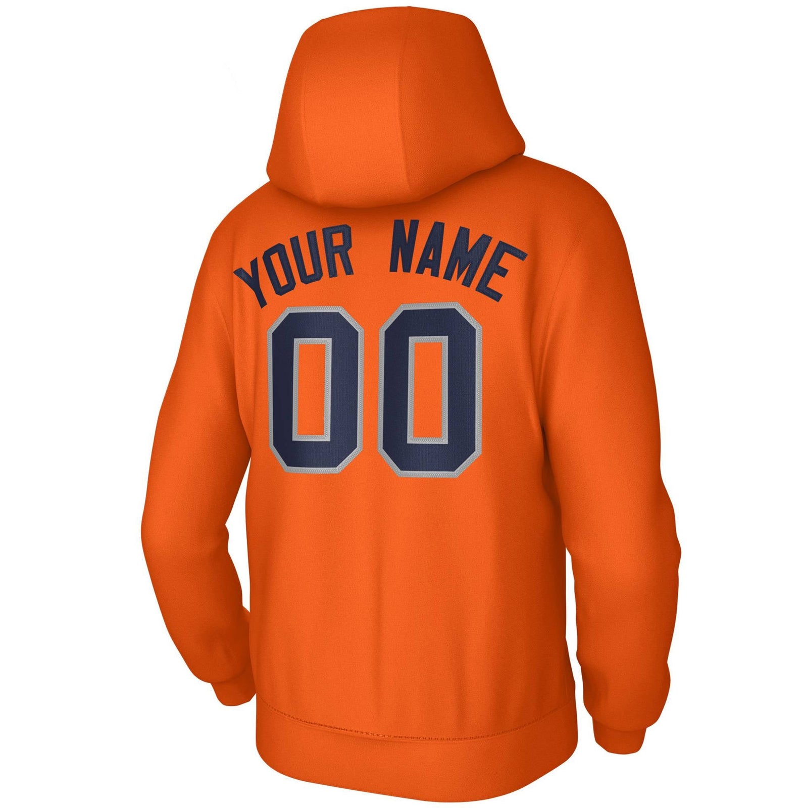 Custom Orange Navy-Gray Classic Style Personalized Uniform Pullover Hoodie