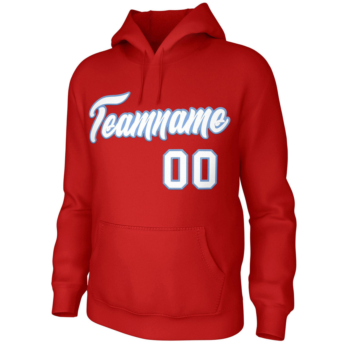 Custom Red White-Light Blue Classic Style Personalized Uniform Pullover Hoodie