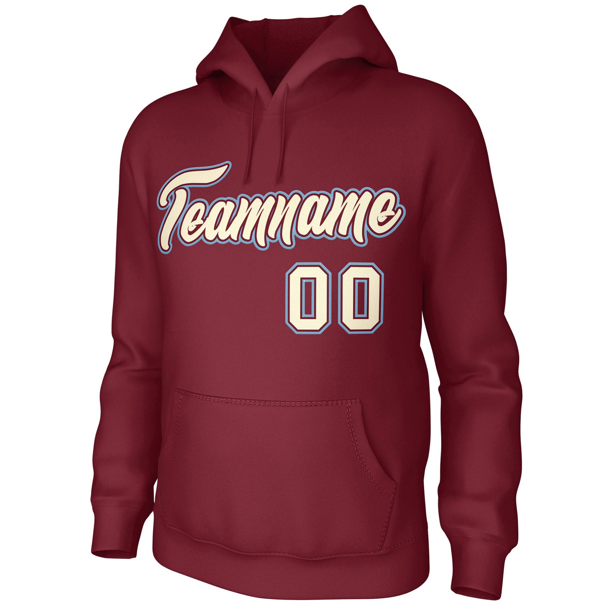 Custom Cardinal Cream-Cardinal Classic Style Personalized Uniform Pullover Hoodie